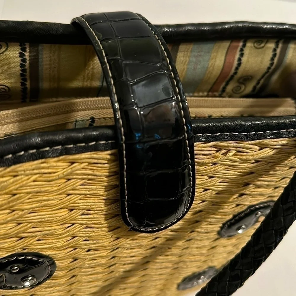 Brighton VALENTINA woven leather studded purse handbag